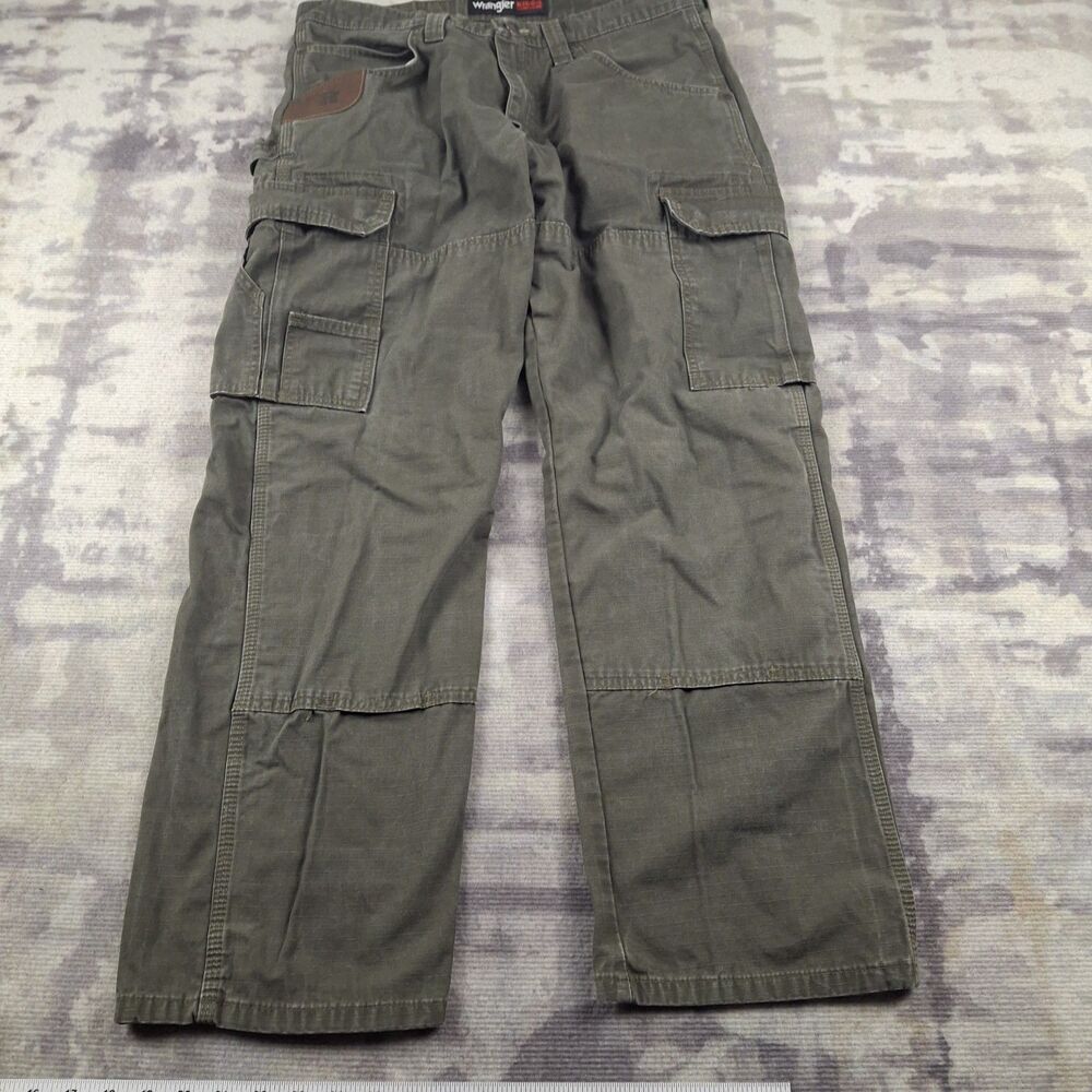 Wrangler RIGGS Workwear Pants Mens 34x30 Loden Green Ripstop Ranger Cargo 3W060